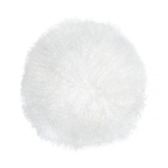 TOV Furniture New Zealand White Sheepskin 16" Round Pillow