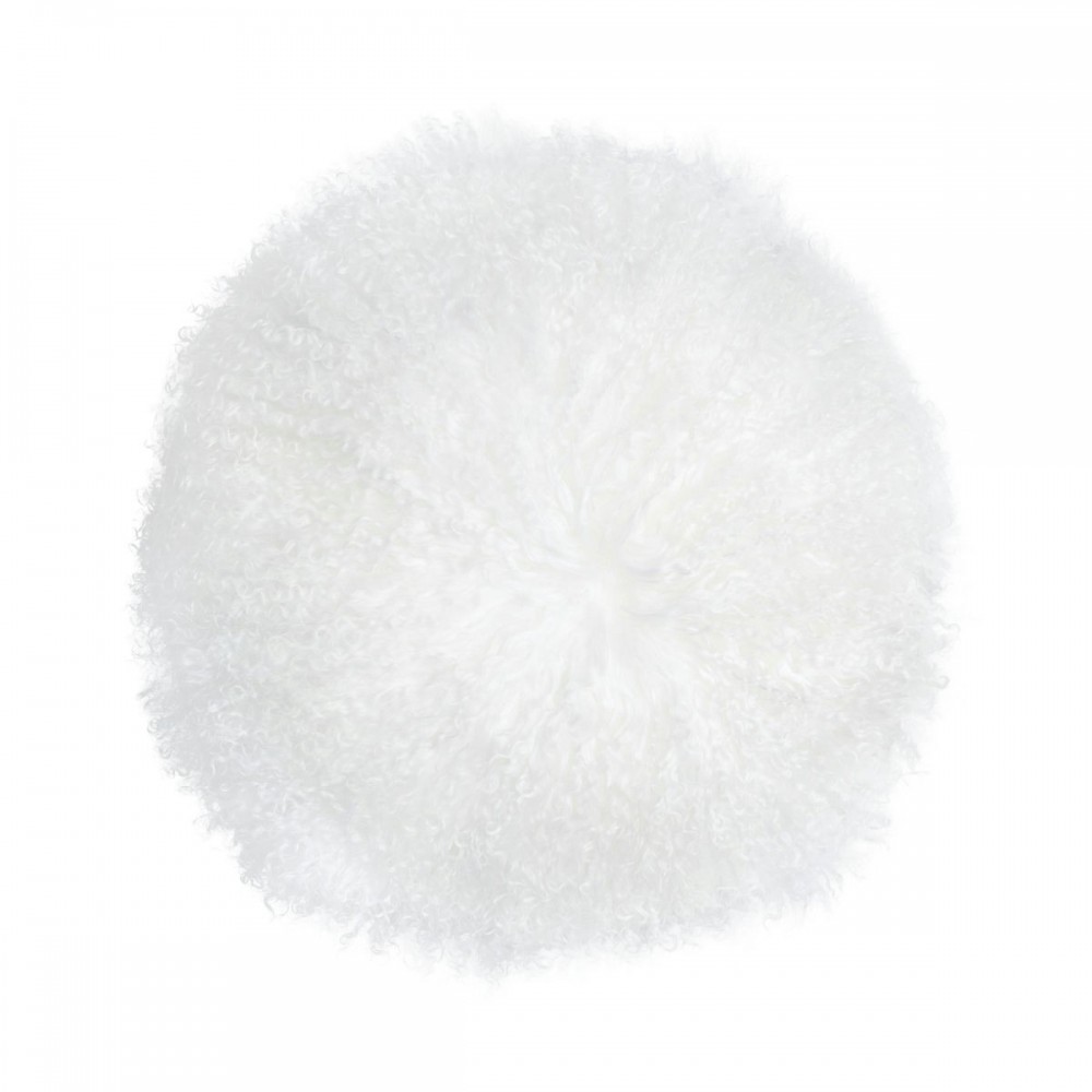 TOV Furniture New Zealand White Sheepskin 16" Round Pillow