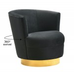 TOV Furniture Noah Black Swivel Chair