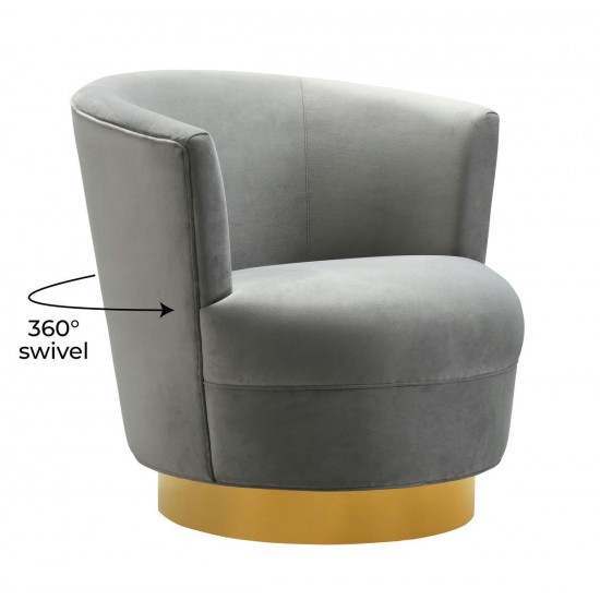 TOV Furniture Noah Grey Swivel Chair