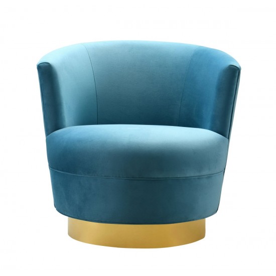 TOV Furniture Noah Lake Blue Swivel Chair