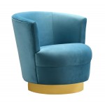 TOV Furniture Noah Lake Blue Swivel Chair