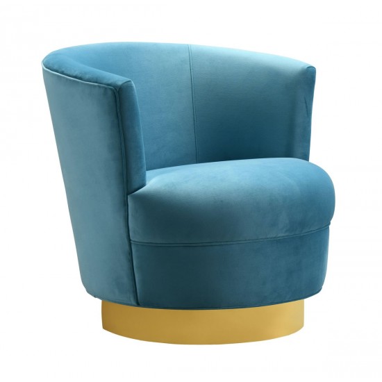 TOV Furniture Noah Lake Blue Swivel Chair