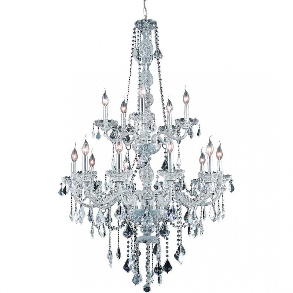 Elegant Lighting Verona 15 Light Chrome Chandelier Clear Spectra Swarovski Crystal