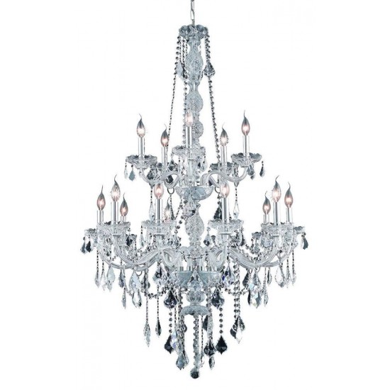 Elegant Lighting Verona 15 Light Chrome Chandelier Clear Spectra Swarovski Crystal