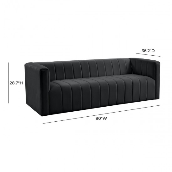 TOV Furniture Norah Black Velvet Sofa