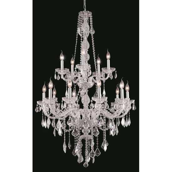 Elegant Lighting Verona 15 Light Chrome Chandelier Clear Spectra Swarovski Crystal