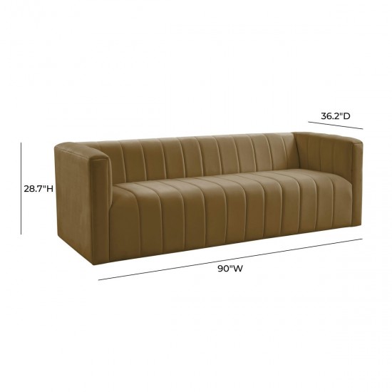 TOV Furniture Norah Cognac Velvet Sofa