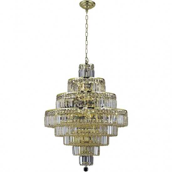 Elegant Lighting Maxime 18 Light Gold Chandelier Clear Spectra Swarovski Crystal