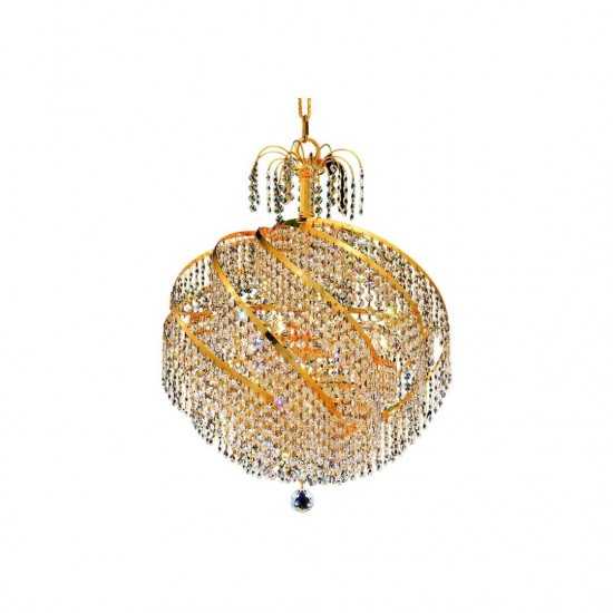 Elegant Lighting Spiral 10 Light Gold Chandelier Clear Swarovski Elements Crystal