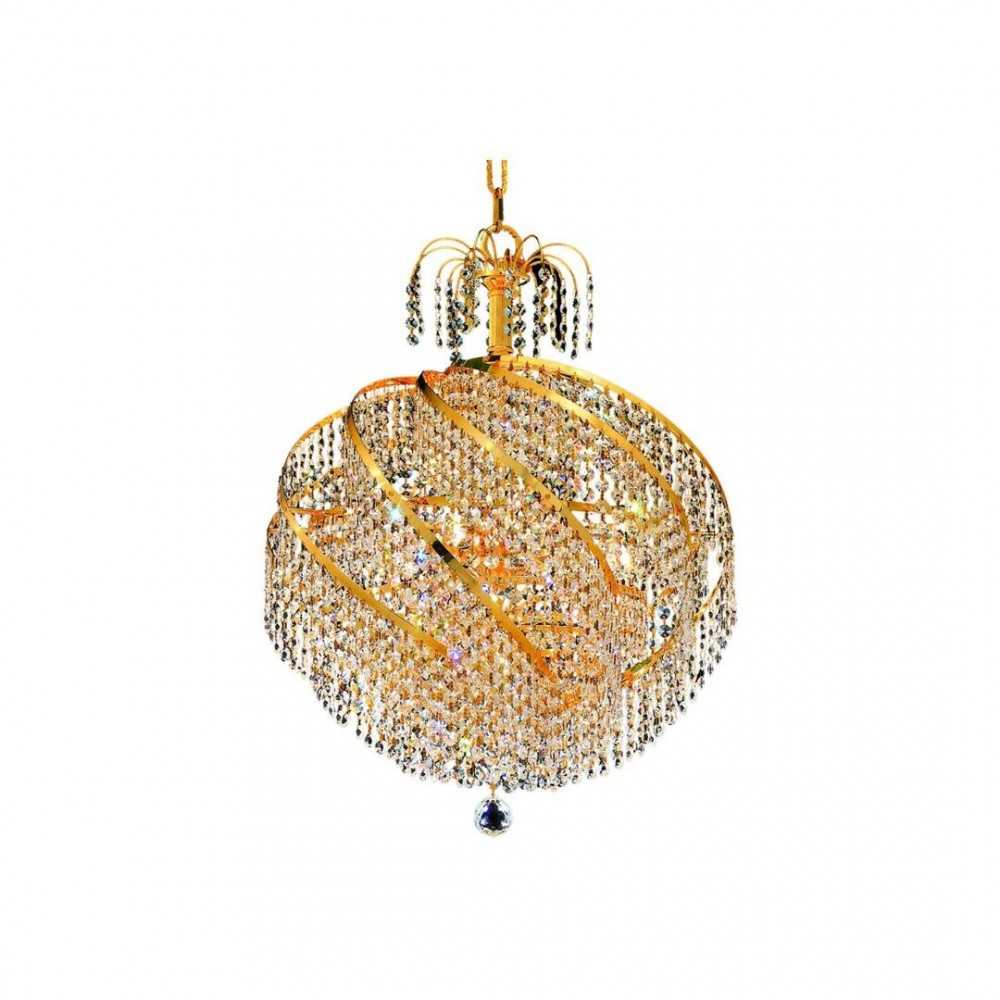 Elegant Lighting Spiral 10 Light Gold Chandelier Clear Swarovski Elements Crystal