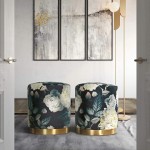 TOV Furniture Opal Floral Velvet Ottoman with Gold Base