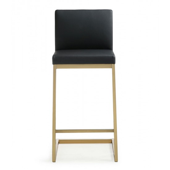 TOV Furniture Parma Black Gold Steel Counter Stool (Set of 2)