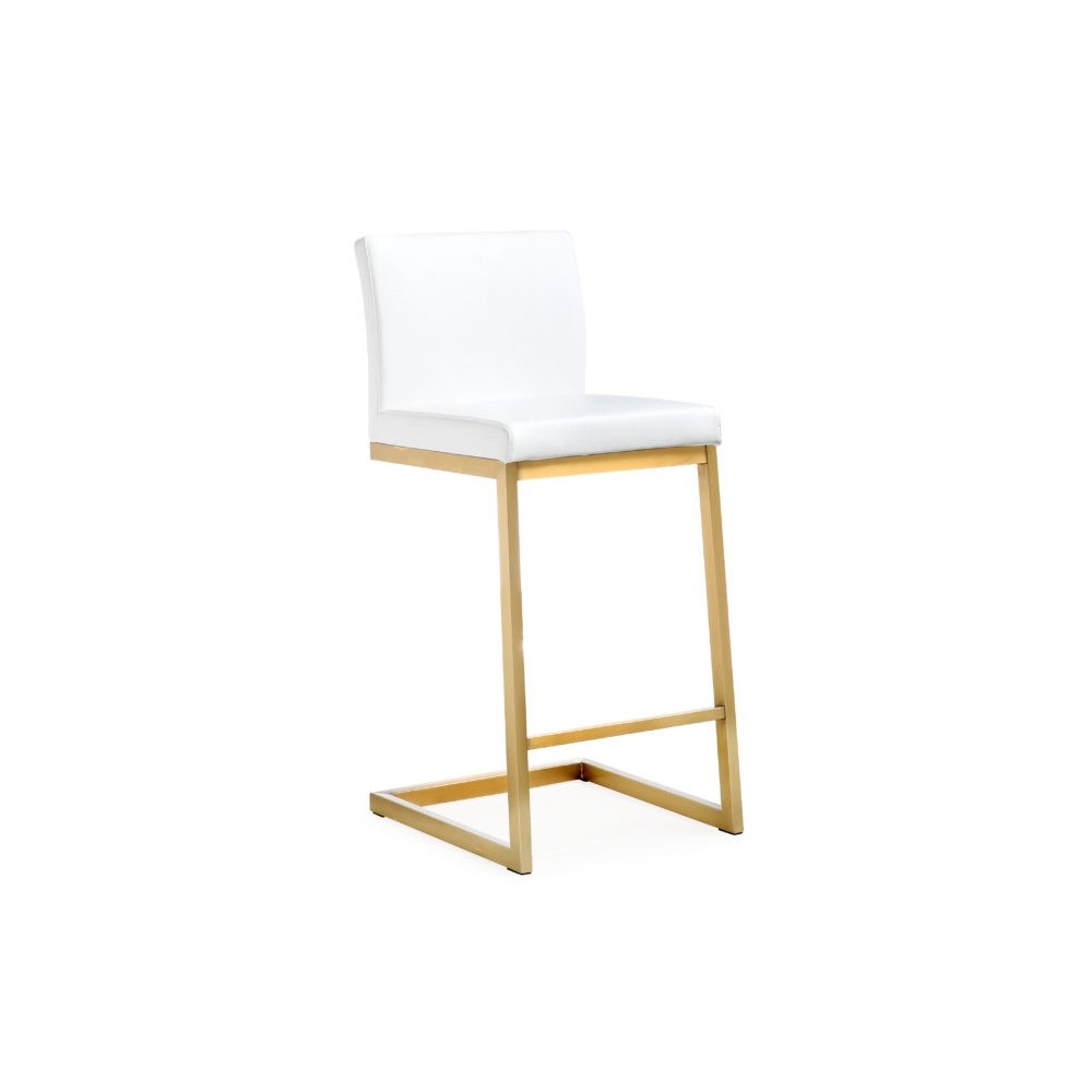 TOV Furniture Parma White Gold Steel Counter Stool (Set of 2)