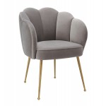 TOV Furniture Peony Grey Velvet Dining Chair