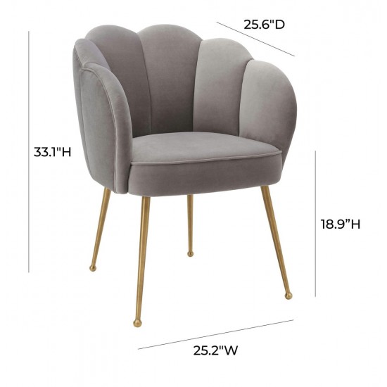 TOV Furniture Peony Grey Velvet Dining Chair