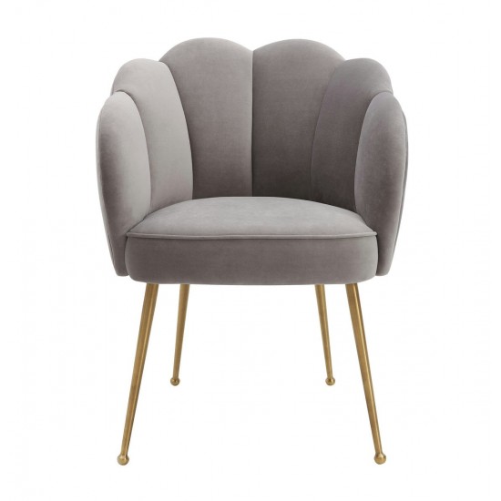 TOV Furniture Peony Grey Velvet Dining Chair