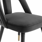 TOV Furniture Petra Dark Grey Velvet Side Chair