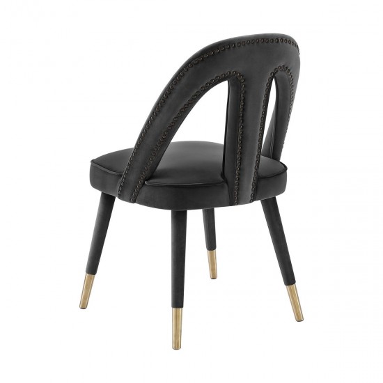 TOV Furniture Petra Dark Grey Velvet Side Chair