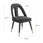 TOV Furniture Petra Dark Grey Velvet Side Chair