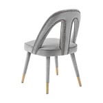 TOV Furniture Petra Light Grey Velvet Side Chair