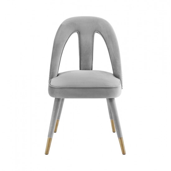 TOV Furniture Petra Light Grey Velvet Side Chair