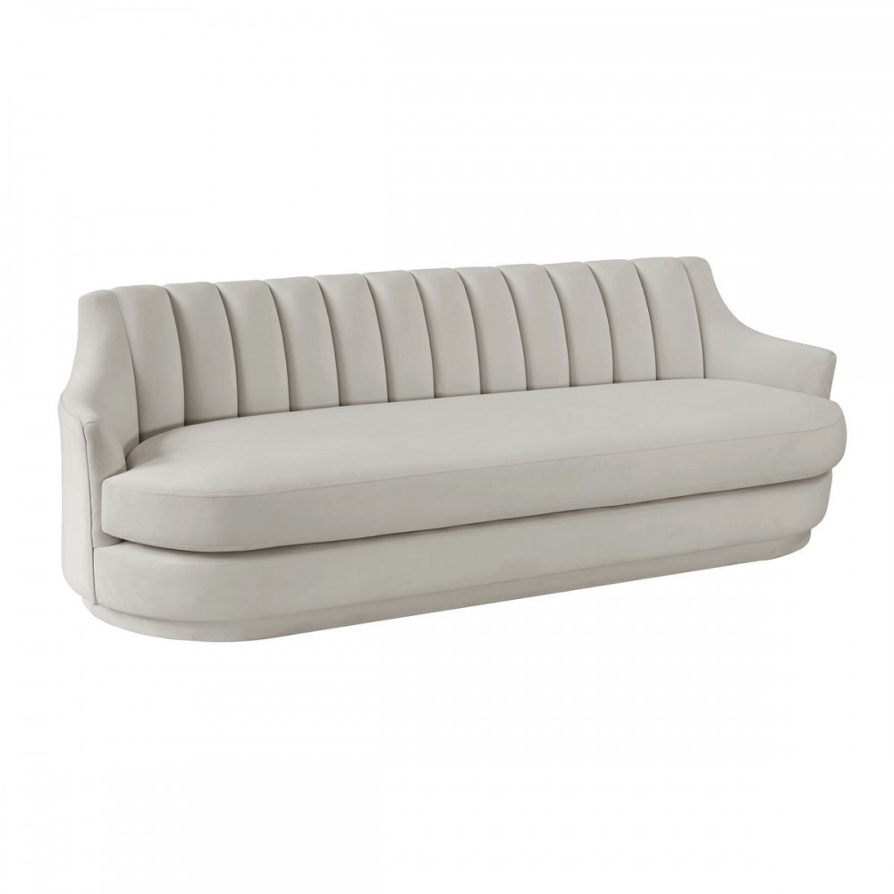 TOV Furniture Peyton Light Grey Velvet Sofa