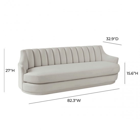 TOV Furniture Peyton Light Grey Velvet Sofa