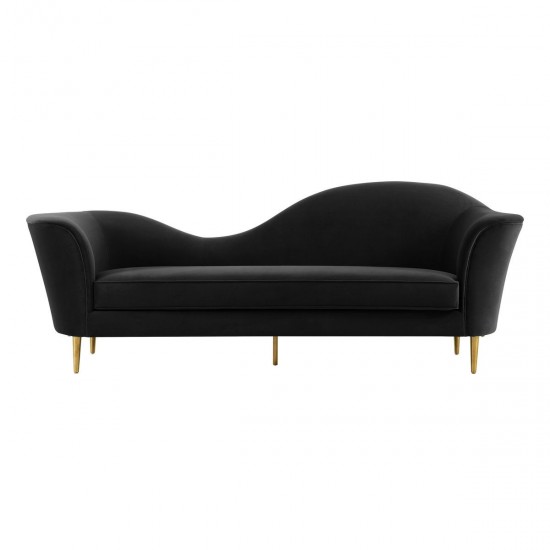 TOV Furniture Plato Black Velvet Sofa