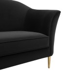 TOV Furniture Plato Black Velvet Sofa