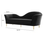 TOV Furniture Plato Black Velvet Sofa