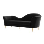 TOV Furniture Plato Black Velvet Sofa