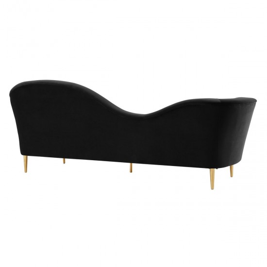 TOV Furniture Plato Black Velvet Sofa