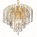 Elegant Lighting Falls 3 Light Gold Pendant Clear Swarovski Elements Crystal