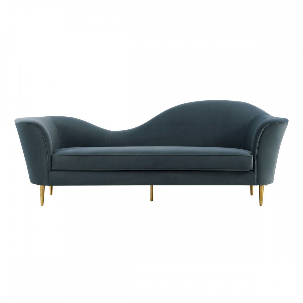 TOV Furniture Plato Grey Velvet Sofa