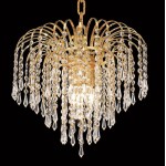 Elegant Lighting Falls 3 Light Gold Pendant Clear Swarovski Elements Crystal