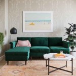 TOV Furniture Porter Forest Green Velvet Sectional LAF