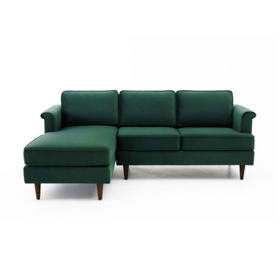 TOV Furniture Porter Forest Green Velvet Sectional LAF