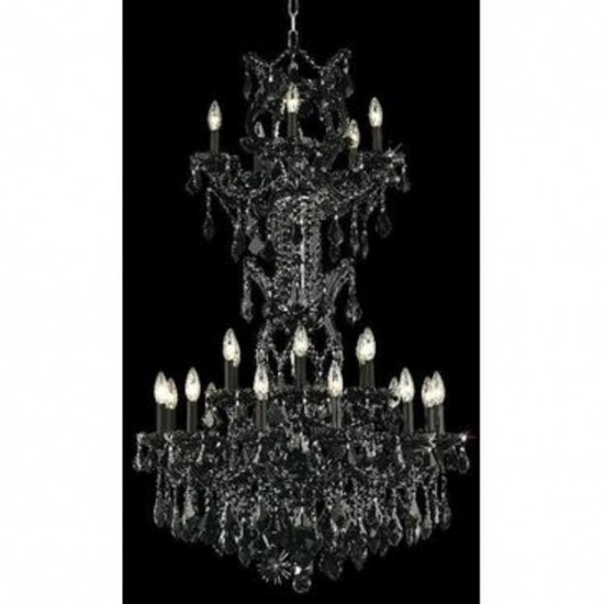 Elegant Lighting Maria Theresa 25 Light Black Chandelier Jet (Black) Swarovski Elements Crystal