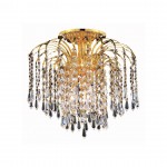 Elegant Lighting Falls 4 Light Gold Flush Mount Clear Spectra Swarovski Crystal