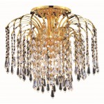 Elegant Lighting Falls 4 Light Gold Flush Mount Clear Spectra Swarovski Crystal