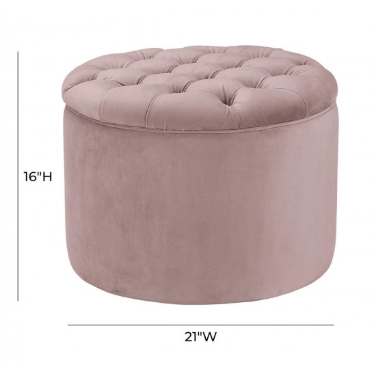 TOV Furniture Queen Mauve Velvet Storage Ottoman