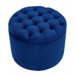 TOV Furniture Queen Navy Velvet Storage Ottoman