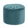 TOV Furniture Queen Sea Blue Velvet Storage Ottoman