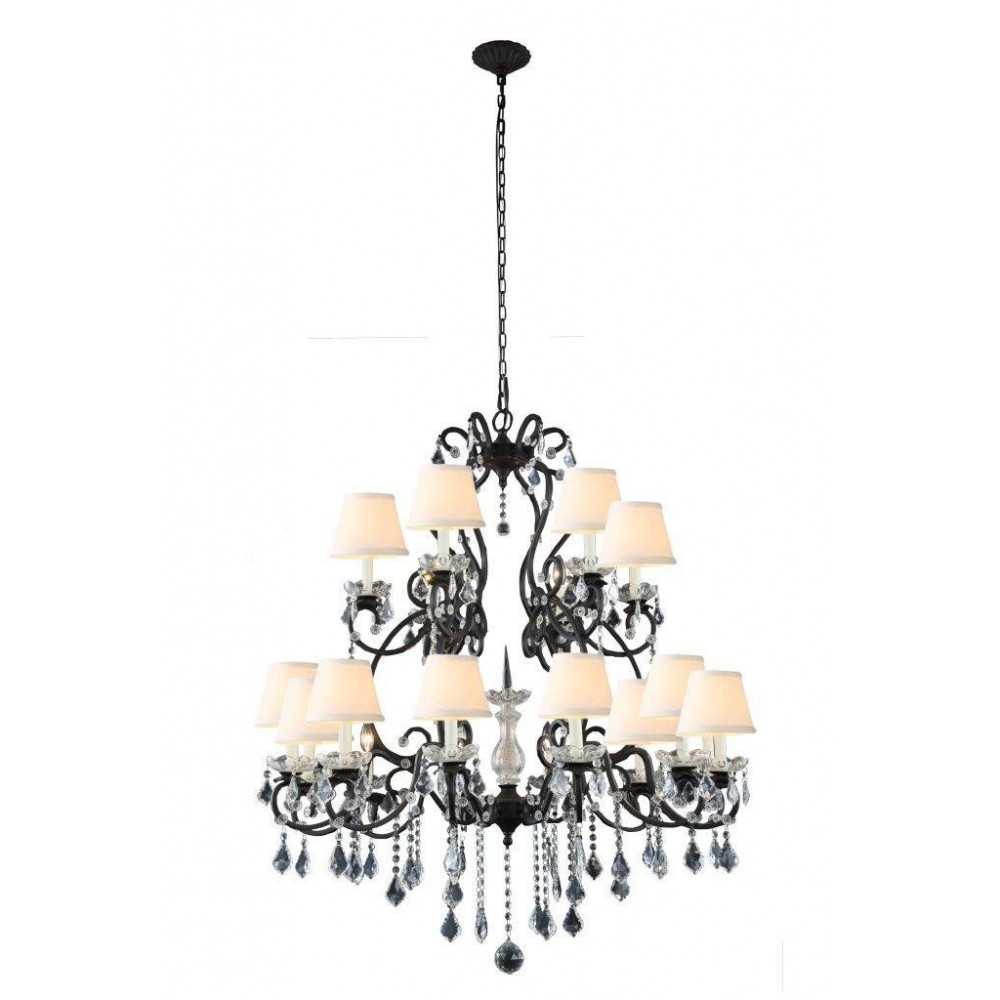 Elegant Lighting 1471 Diana Collection Chandelier D: 39 H: 47 Lt: 18 Vintage Bronze Finish