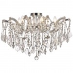 Elegant Lighting Maria Theresa 6 Light Chrome Flush Mount Clear Swarovski Elements Crystal