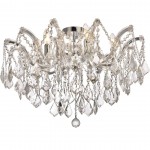 Elegant Lighting Maria Theresa 6 Light Chrome Flush Mount Clear Swarovski Elements Crystal