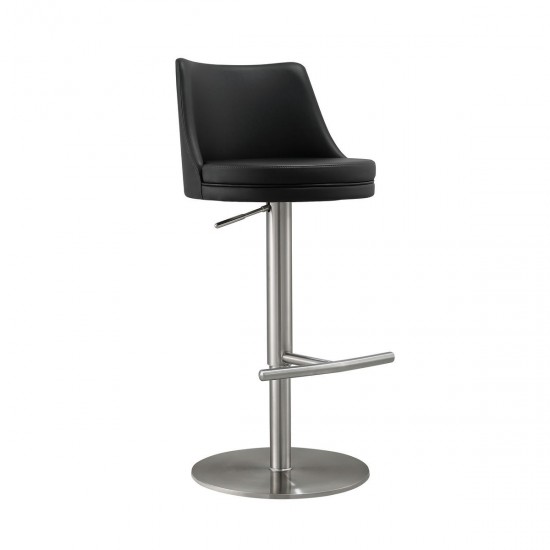 TOV Furniture Reagan Black and Silver Adjustable Stool