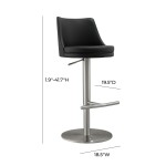 TOV Furniture Reagan Black and Silver Adjustable Stool