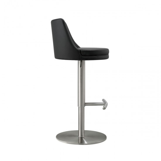 TOV Furniture Reagan Black and Silver Adjustable Stool